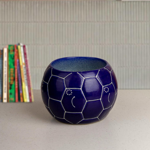 Blue Football Ceramic Clay Pots - The Earth Store - Planter